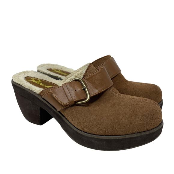 Vintage Y2K Skechers Clogs Womens Size 8 Chestnut Brown Faux Suede - Picture 1 of 8